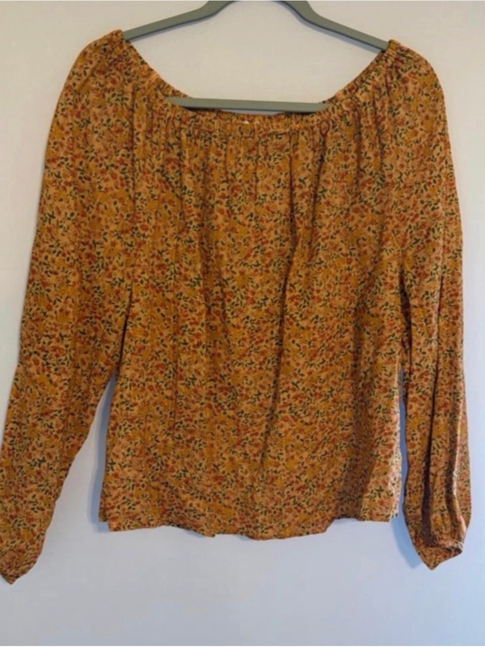 Cato Mustard Floral Off-Shoulder Blouse
